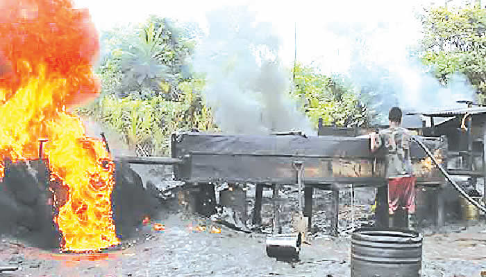 Navy Dismantles Nine Illegal Refineries in Rivers, Seizes 175,000 Litres of Stolen Products