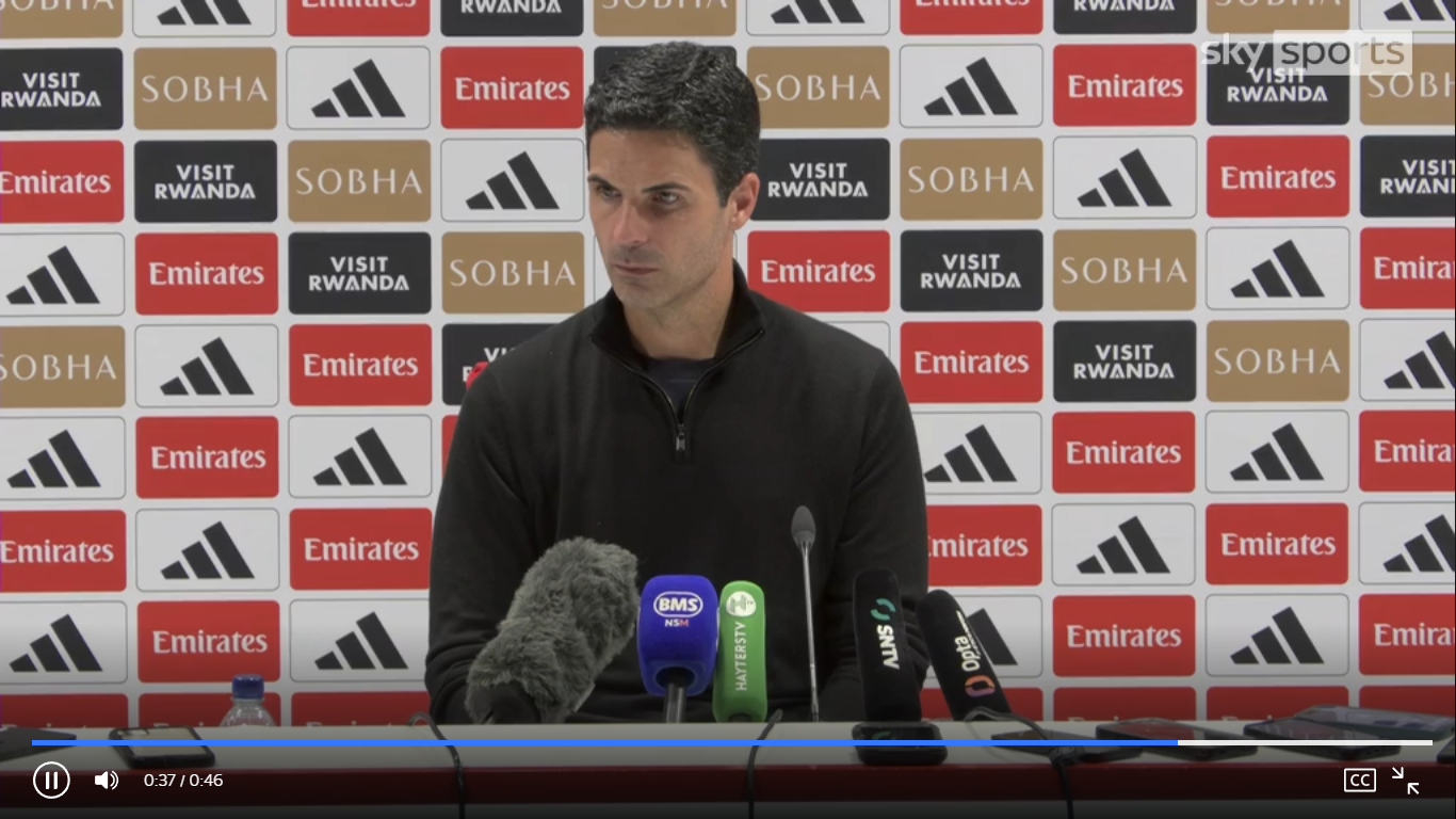 Arteta Defends Tactics After Arsenal’s Draw with Man City