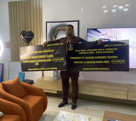 Fans Reportedly Gift BBNaija’s Kaybobo A Luxurious Lekki Duplex, ₦4 Million, And iPhone 17
