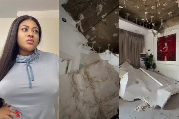 Nkechi Blessing’s Lekki Ceiling Collapses Again, Actress Considers Moving Back to Mowe